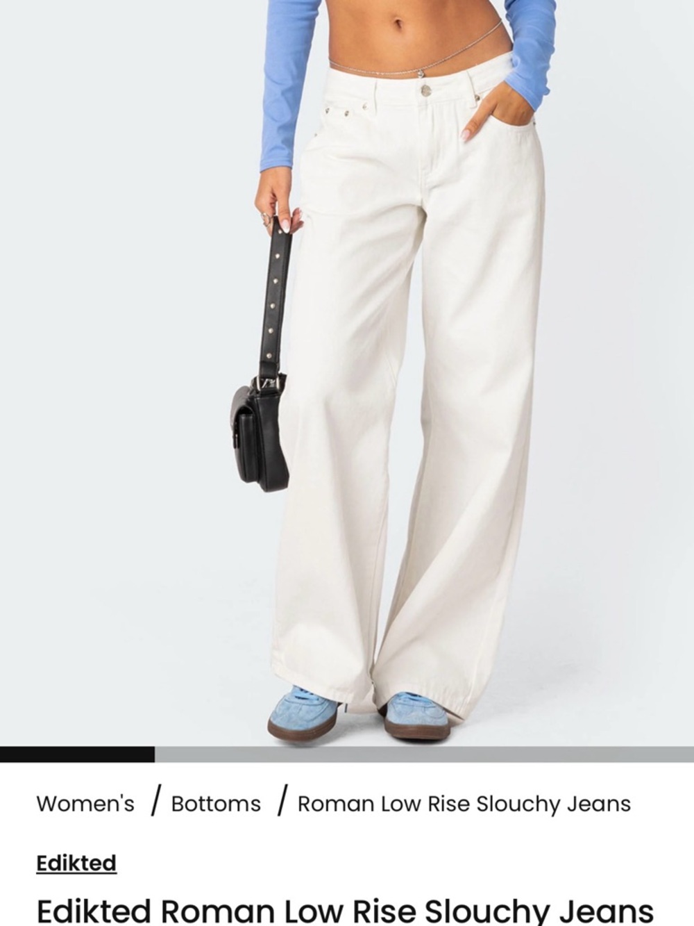 Edikted White Low-Rise Wide-Leg Jeans